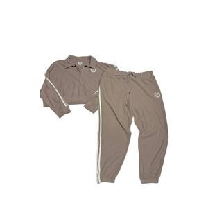 Victoria's Secret PINK Reverse Fleece Set Iced Coffee XXL